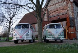 VW wedding car hire Hampshire green Campervan